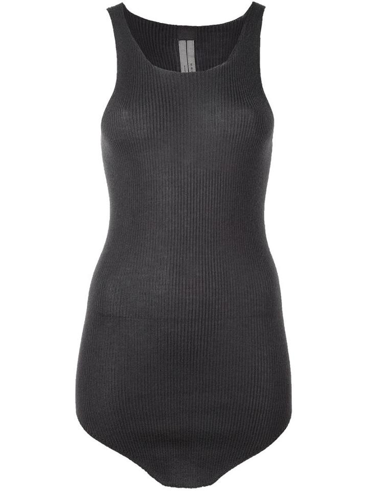 Rick Owens Curved Hem Tank Top, Women's, Size: Small, Grey, Cashmere
