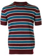 Prada Short Sleeve Striped Pullover - Red
