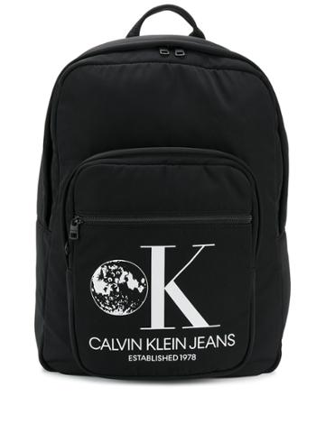 Calvin Klein Jeans Est. 1978 Large Logo Print Backpack - Black