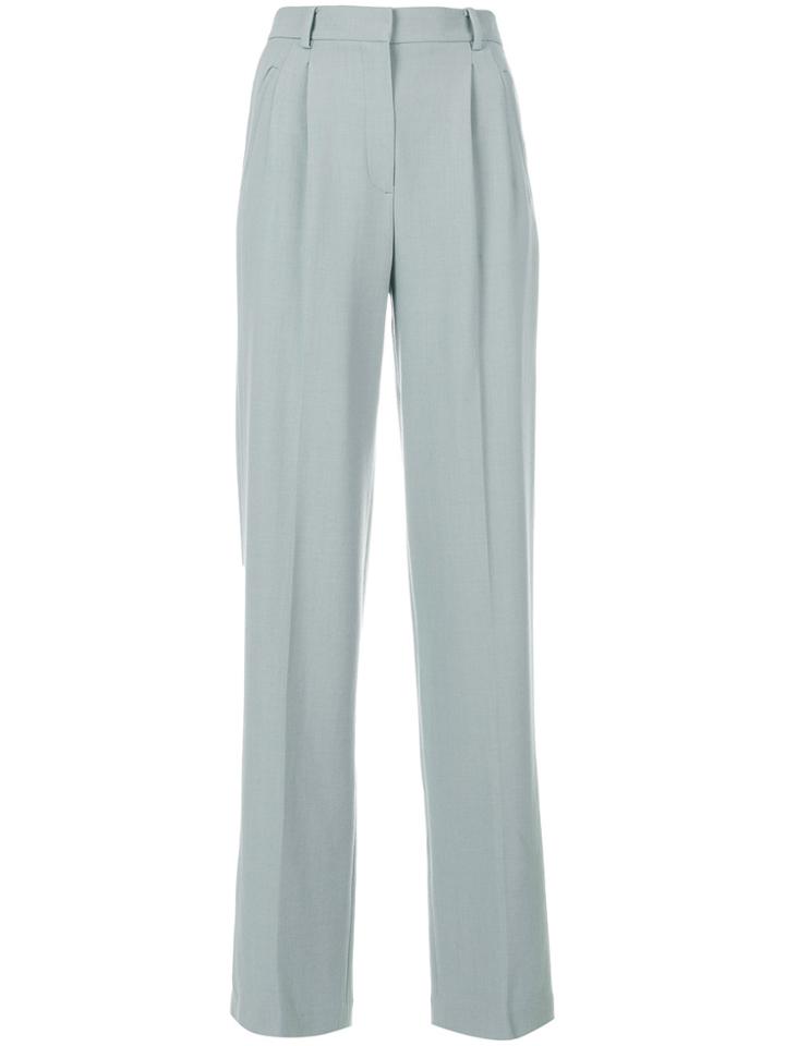 Theory Stretch Pleated High Waist Trousers - Grey