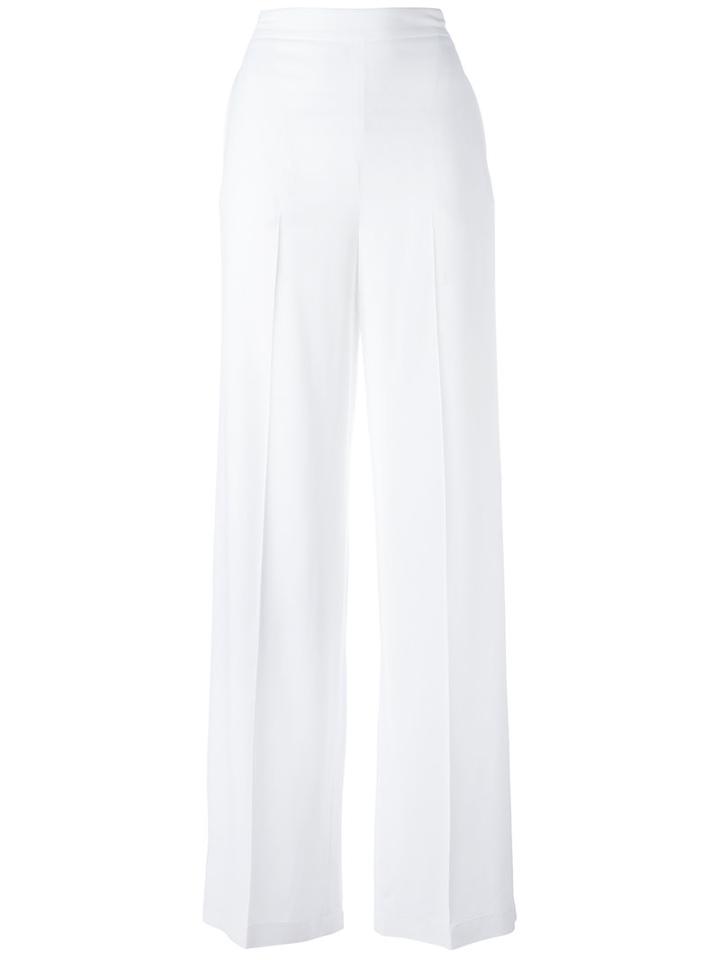 Msgm Wide-leg Trousers, Women's, Size: 42, White, Polyester/acetate/viscose