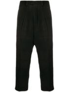 Rick Owens Astaires Cropped Check Pants - Black