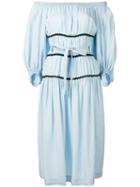 Sonia Rykiel Off-shoulder Dress, Women's, Size: 36, Blue, Tencel