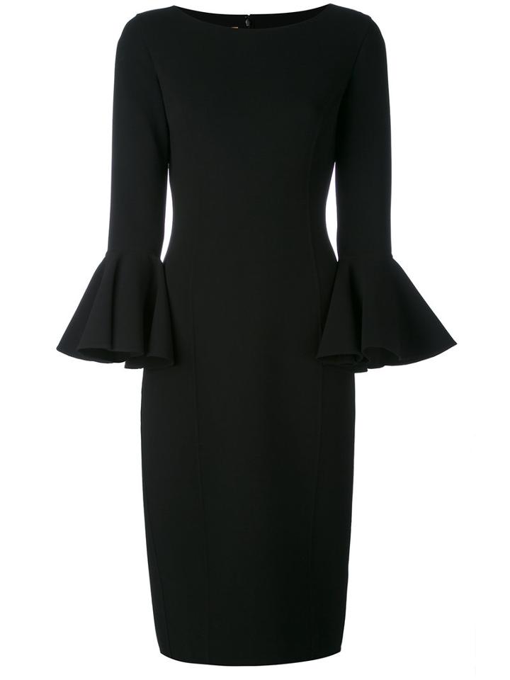 Michael Kors - Bell Sleeve Midi Dress - Women - Spandex/elastane/virgin Wool - 4, Black, Spandex/elastane/virgin Wool