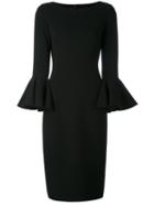 Michael Kors - Bell Sleeve Midi Dress - Women - Spandex/elastane/virgin Wool - 4, Black, Spandex/elastane/virgin Wool