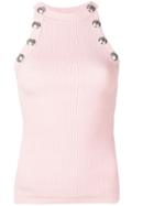 Balmain Button Detail Tank Top - Pink