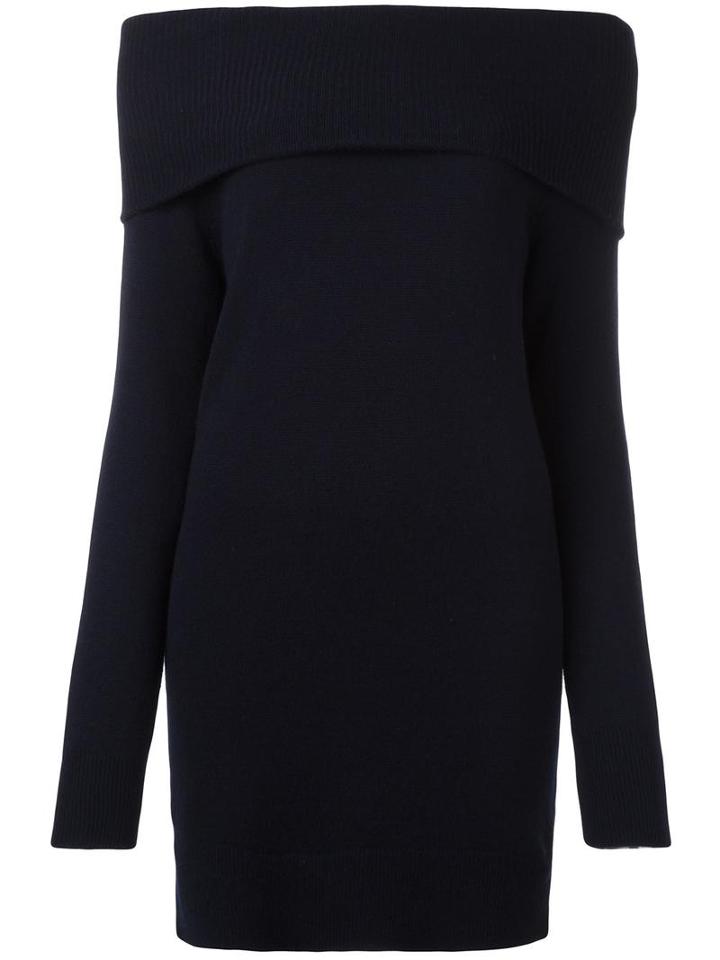 T By Alexander Wang Off-shoulder Jumper, Women's, Size: Small, Blue, Cashmere/wool