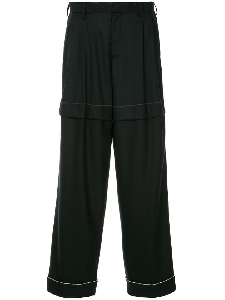 Kolor Wide Leg Cropped Trousers - Black