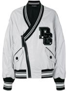 Dolce & Gabbana Logo Patch Bomber Jacket - Grey