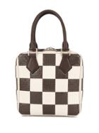 Louis Vuitton Pre-owned Sequin Checked Square Tote - White