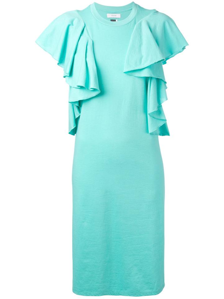 Facetasm - Frill Dress - Women - Cotton - 2, Blue, Cotton