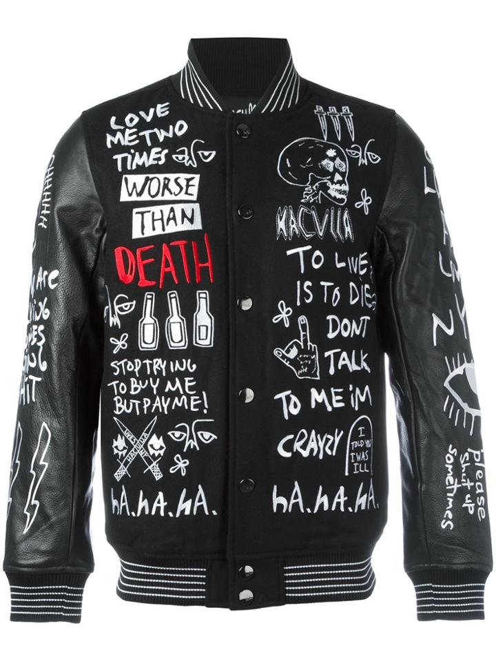 Haculla Embroidered Bomber Jacket - Black