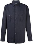 Brioni Flap Pockets Shirt, Men's, Size: Xxxl, Blue, Cotton