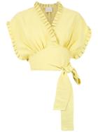 Framed Ruffled Athena Cropped Top - Yellow