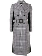 Givenchy Check Print Double-breasted Coat - Grey