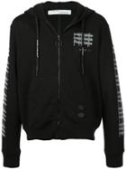 Off-white Sleeve And Back Geometric Details Zipper - Black