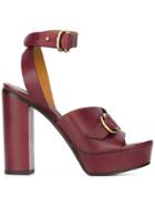 Chloé Buckled Platform Sandals - Pink & Purple