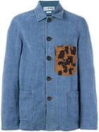 Loewe Patch Pocket Denim Jacket, Men's, Size: 48, Blue, Linen/flax/nylon/calf Leather
