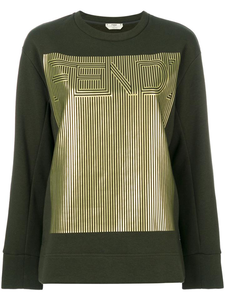 Fendi Printed Logo Sweatshirt - Green