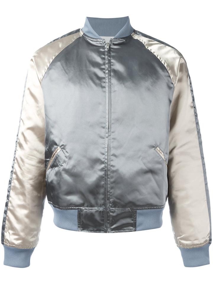 Comme Des Garçons Shirt Boys Varsity Jacket, Men's, Size: Large, Grey, Polyester/wool/nylon