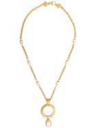 Chanel Vintage Embellished Pendant Necklace - Metallic