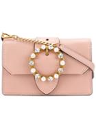 Miu Miu Mini Pink Leather Crystal Buckle Miu Lady Bag
