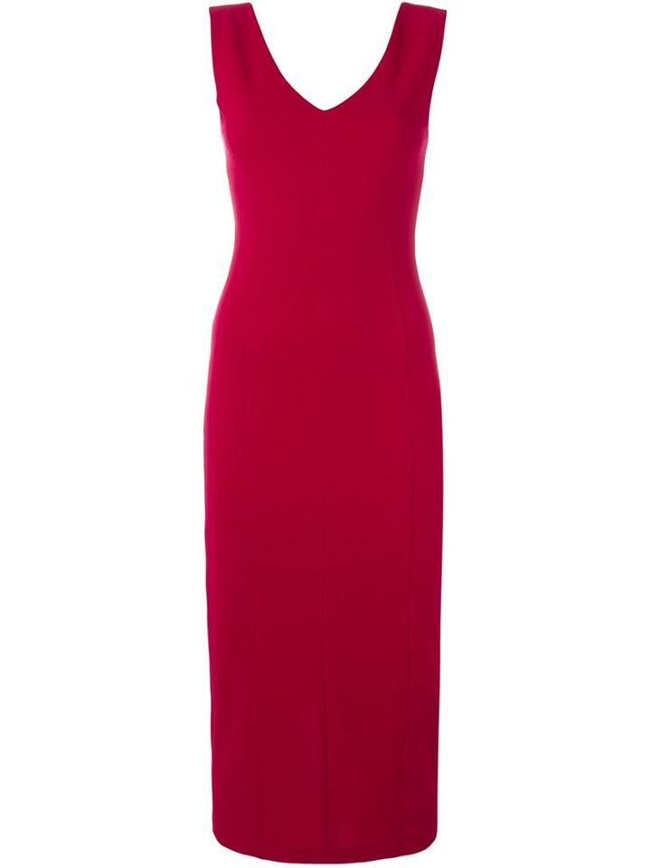 Antonio Marras Fitted V-neck Midi Dress, Women's, Size: L, Pink/purple, Polyester/spandex/elastane/nylon