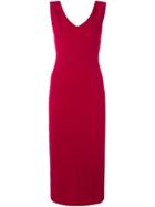 Antonio Marras Fitted V-neck Midi Dress, Women's, Size: L, Pink/purple, Polyester/spandex/elastane/nylon