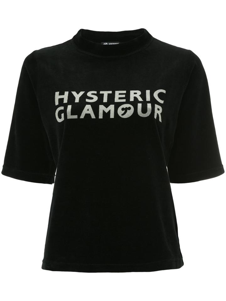 Hysteric Glamour Velvet Logo Printed T-shirt - Black