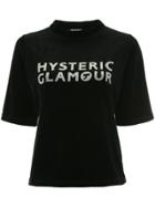 Hysteric Glamour Velvet Logo Printed T-shirt - Black