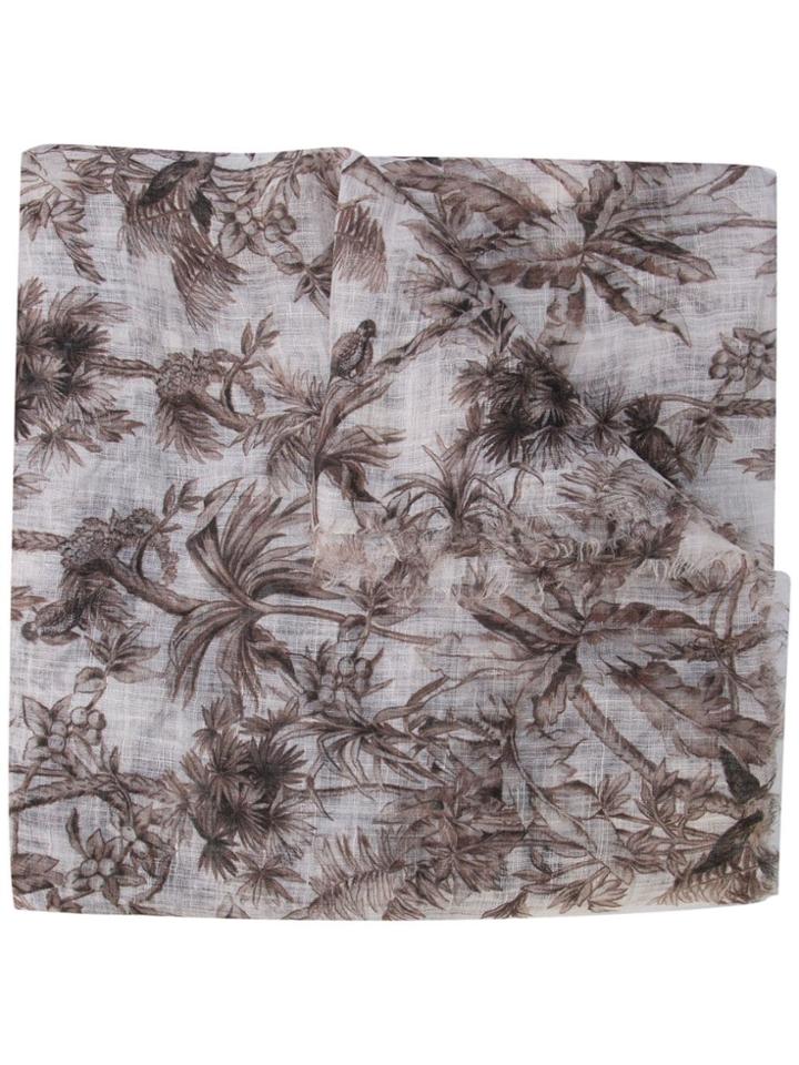Brunello Cucinelli Tree Print Scarf - Neutrals