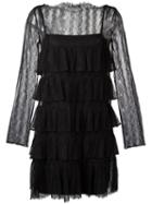 Twin-set Ruffled Lace Dress, Women's, Size: 38, Black, Polyamide