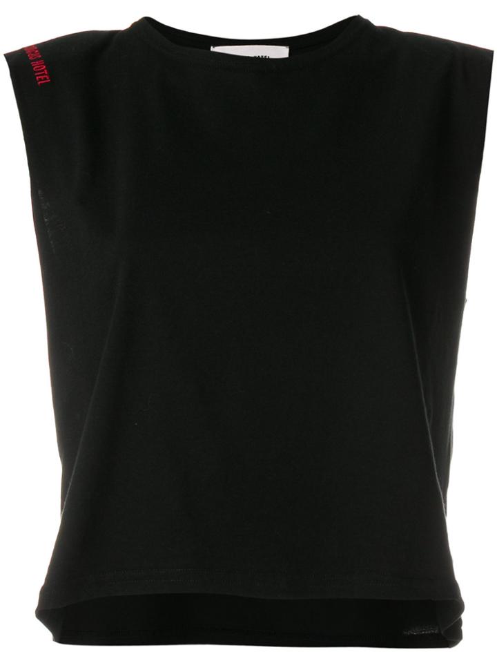 Circus Hotel Cropped Sleeveless T-shirt - Black