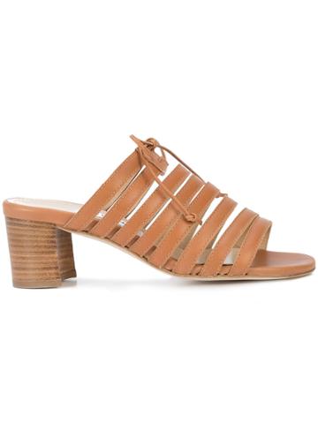 Henri Lepore Dezert Strappy Mule Sandals - Brown