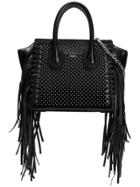 Balmain Fringed Studded Tote Bag - Black