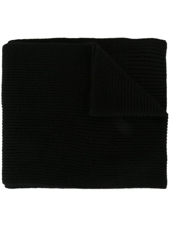 Dolce & Gabbana Ribbed Scarf, Men's, Black, Cashmere