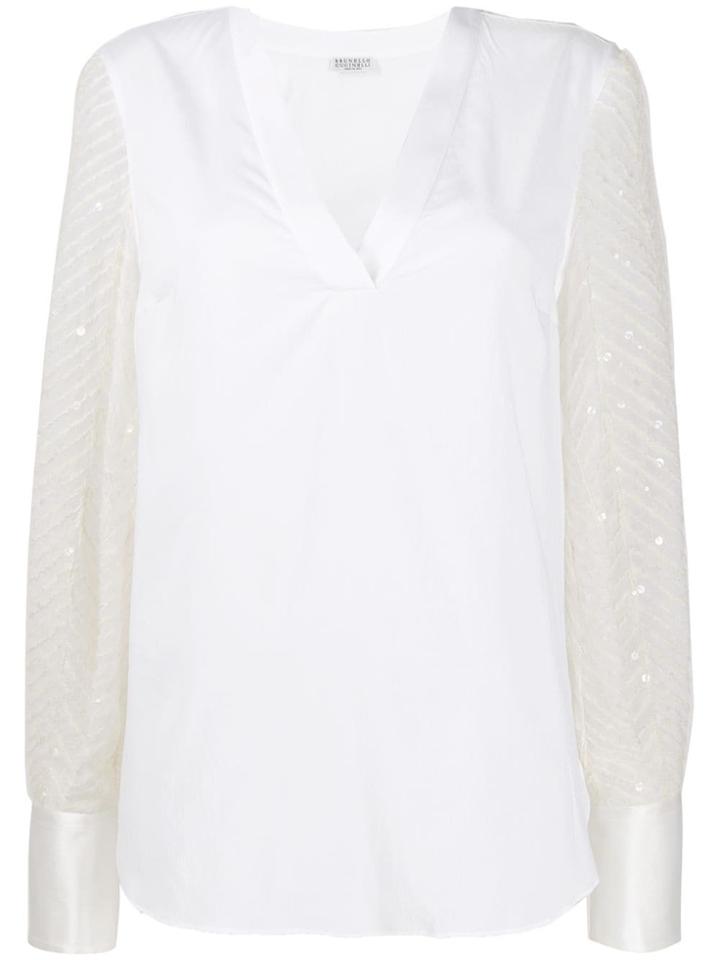Brunello Cucinelli Panelled Blouse - White
