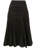 Miu Miu Top-stitched Denim Skirt - Grey