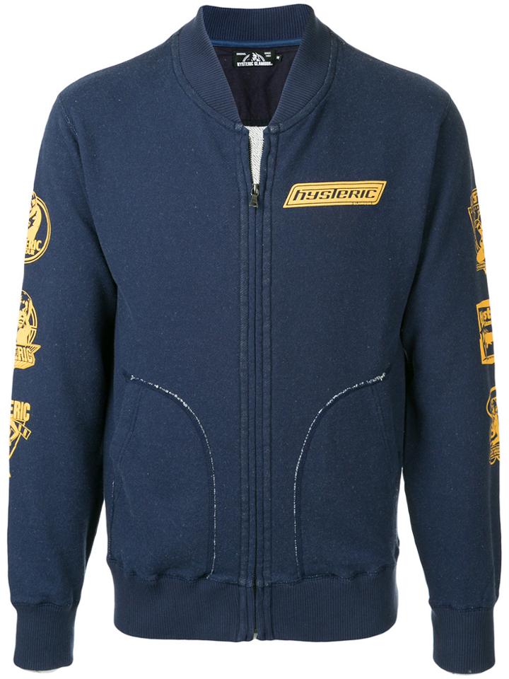 Hysteric Glamour Full Zip Sweatshirt With Print - Blue