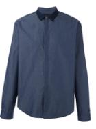 Juun.j Contrast Collar Shirt, Men's, Size: 50, Blue, Cotton