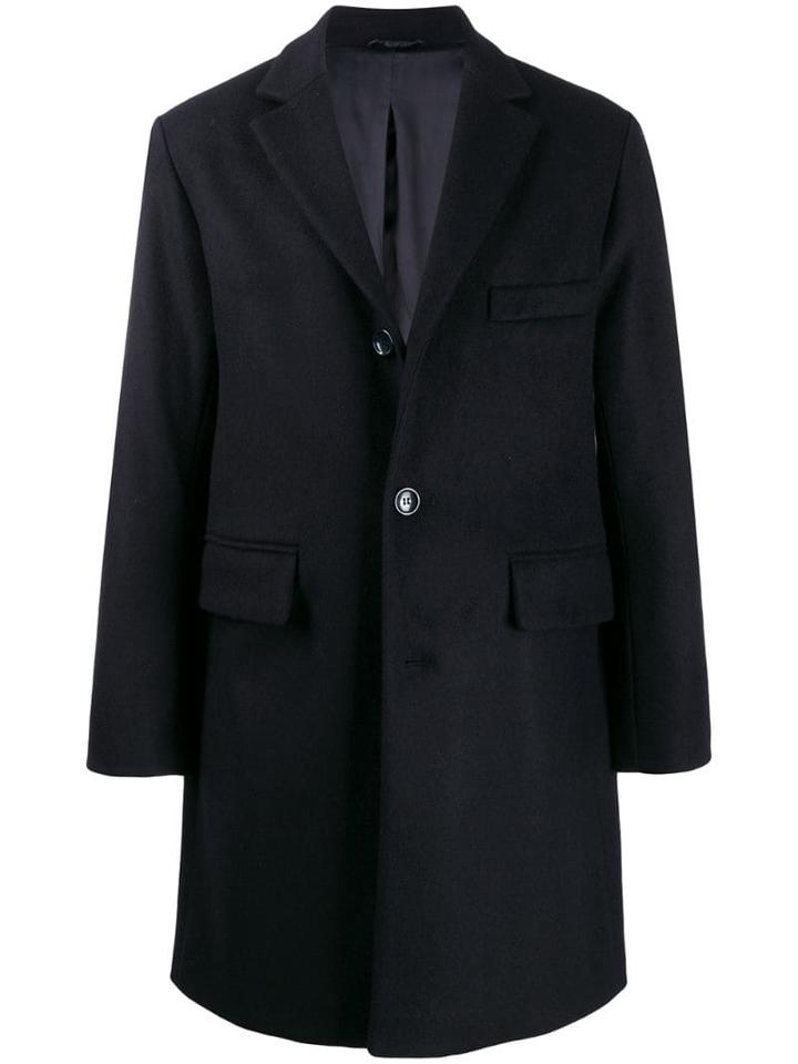 Officine Generale Alfie Single Breasted Coat - Blue