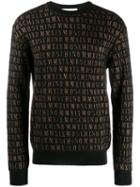 Moschino Jacquard Logo Knitted Sweater - Black