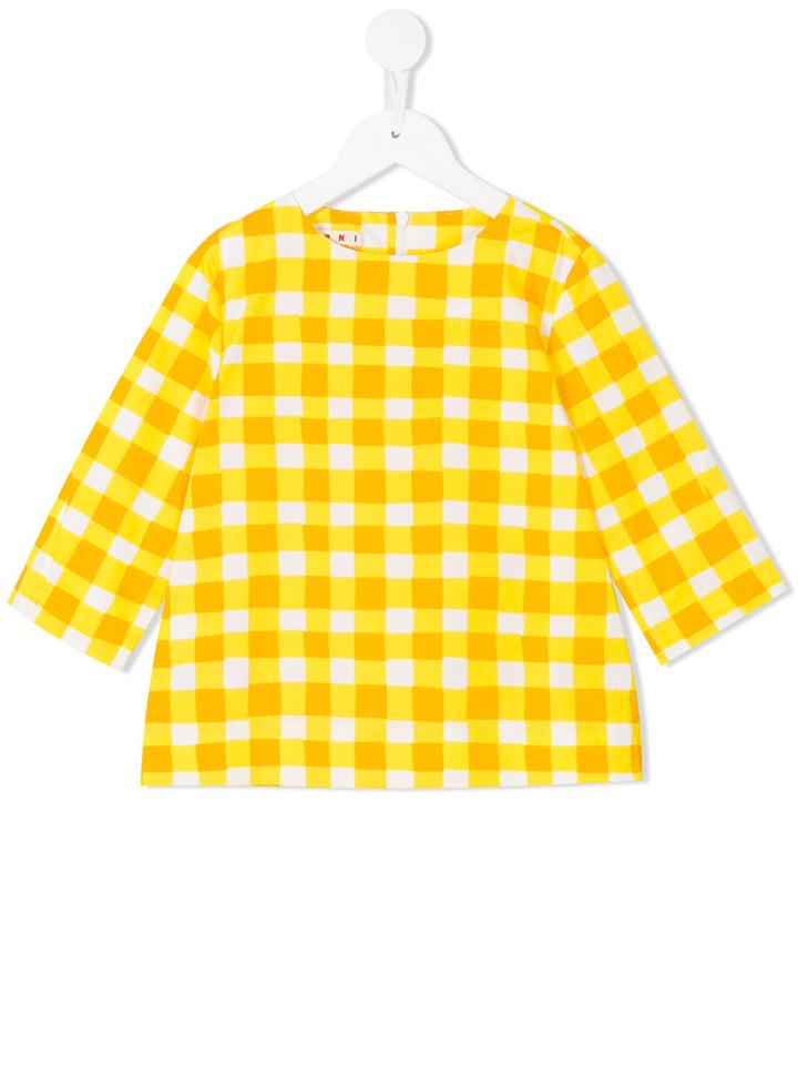 Marni Kids - Checked Blouse - Kids - Cotton - 4 Yrs, White