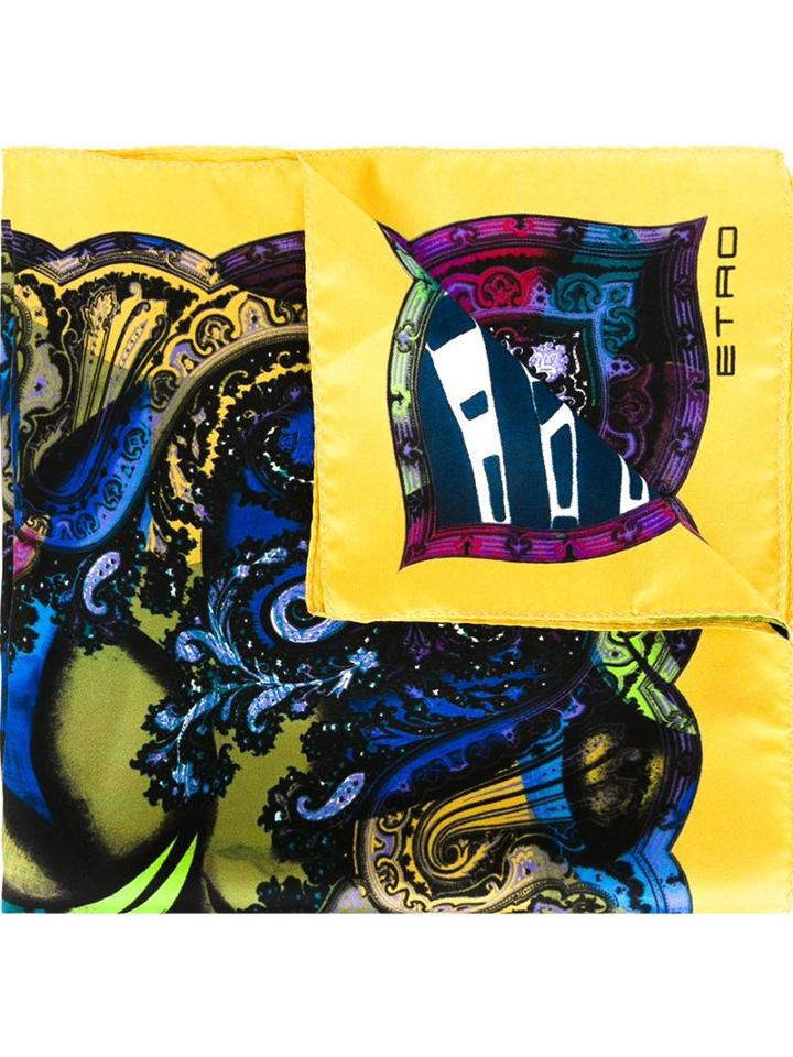 Etro Printed Silk Scarf, Men's, Silk
