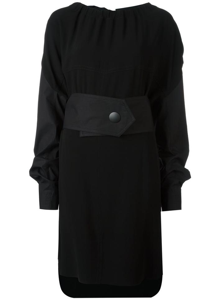 Marni Oversized Sleeve Crepe Satin Dress