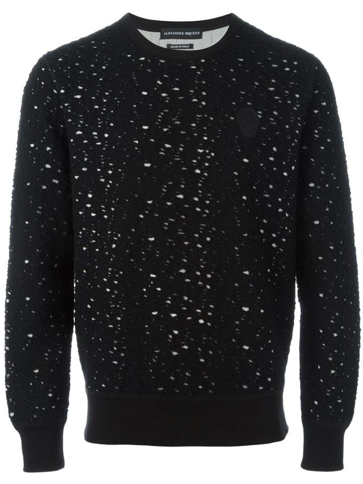 Alexander Mcqueen Distressed Sweatshirt - Black