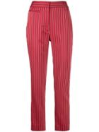 Sies Marjan Striped Straight Trousers - Red