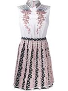 Giamba Multi Print Pleated Dress, Women's, Size: 40, Pink/purple, Silk/cotton/polyester/wool