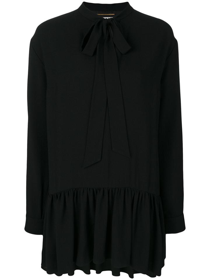 Saint Laurent Lavaliere Mini Dress - Black
