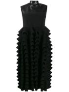 Comme Des Garçons Noir Kei Ninomiya Coated Ruffled Dress - Black